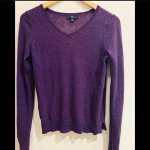 Lightweight Wool V-Neck Sweater w/ Sheer Shoulders
